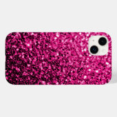 Heet roze faux glitter sparkles Case-Mate iPhone case (Achterkant (horizontaal))
