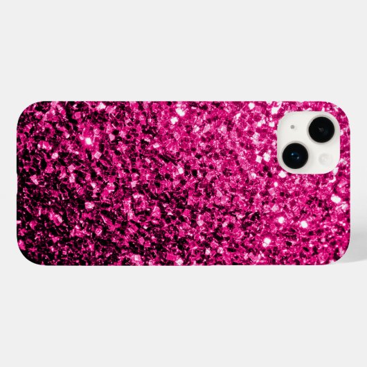 Heet roze faux glitter sparkles Case-Mate iPhone case (Achterkant (horizontaal))