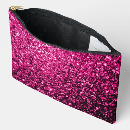 Heet roze faux glitter sparkles etui (Open)
