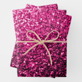 Heet roze faux glitter sparkles inpakpapier vel (In situ)