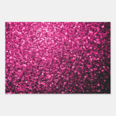 Heet roze faux glitter sparkles inpakpapier vel (Voorkant)