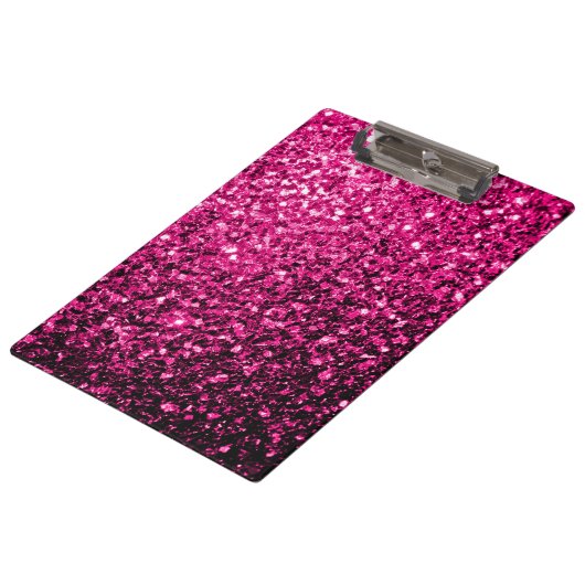 Heet roze faux glitter sparkles klembord (Gekanteld)