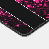 Heet roze faux glitter sparkles Monogram Bureaumat (Hoek)