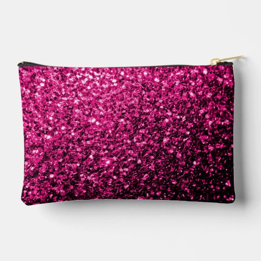 Heet roze faux glitter sparkles Monogram Etui (Achterkant)