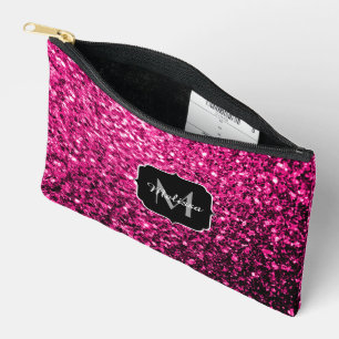 Heet roze faux glitter sparkles Monogram Etui