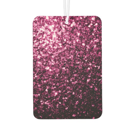 Heet roze faux glitter sparkles Monogram Luchtverfrisser (Achterkant)