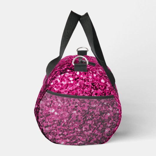 Heet roze faux glitter sparkles Monogram Plunjezak (Rechts)