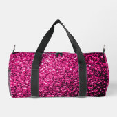 Heet roze faux glitter sparkles Monogram Plunjezak (Achterkant)