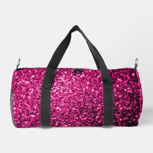 Heet roze faux glitter sparkles Monogram Plunjezak (Achterkant)