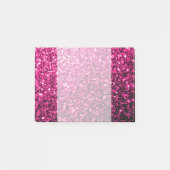 Heet roze faux glitter sparkles post-it® notes (Voorkant)