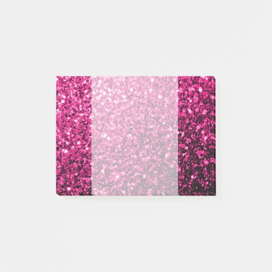 Heet roze faux glitter sparkles post-it® notes (Voorkant)