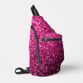 Heet roze faux glitter sparkles sling bag
