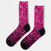 Heet roze faux glitter sparkles sokken (Links)