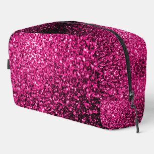 Heet roze faux glitter sparkles toilettasje