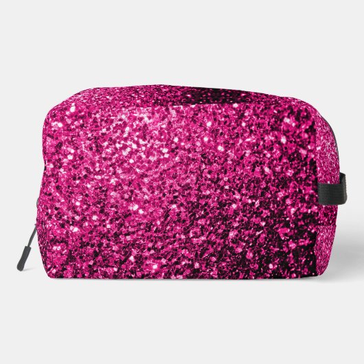 Heet roze faux glitter sparkles toilettasje (Achterkant)
