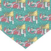 HEET ROZE FLAMINGO SANTA, KERSTMIS TAFELLOPER (Hoek)