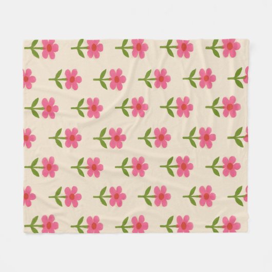 Heet Roze Fleece Deken (Voorkant (Horizontaal))