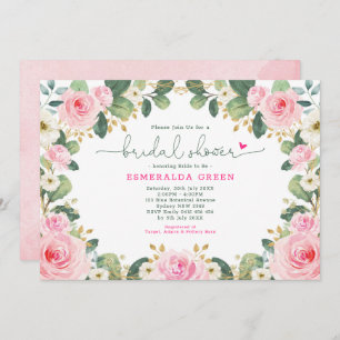 Heet Roze Floral Roos Greenery Garden Vrijgezellen Kaart