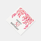 Heet Roze Foliage Verjaardagsfeest Servet (Hoek)