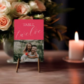 Heet Roze Foto Huwelijk Tafelnummer