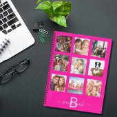Heet roze fotocollage monogram dagboek notitieboek