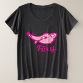 Heet roze foxy brutale vos grafisch gezicht grote maat t-shirt (Design voorkant)