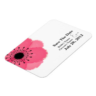 Heet Roze Franse Anemoon Save The Date Magnet Magneet