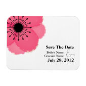 Heet Roze Franse Anemoon Save The Date Magnet Magneet (Horizontaal)