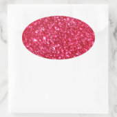 Heet roze fuchsia kleine pailletten glitter print ovale sticker (Tas)