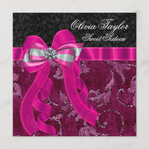 Heet roze fuchsia verjaardagsfeest kaart