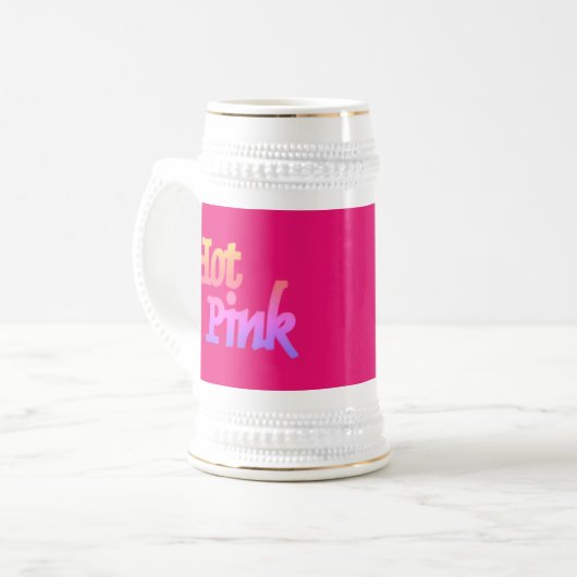 Heet Roze fuchsia wit stein gouden sieraad Bierpul (Voorkant links)