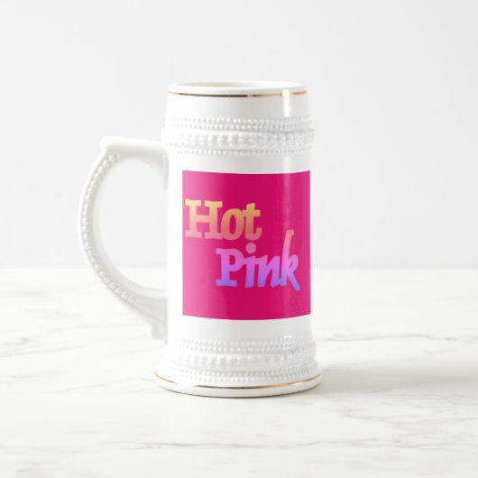 Heet Roze fuchsia wit stein gouden sieraad Bierpul (Links)