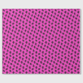 Heet roze funky bloemige inpakpapier (Vlak)