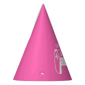 Heet Roze Gaming Meisje Verjaardag Feesthoedjes (Links)