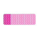 Heet roze garen stijl chevrons breien etiket (Voorkant)