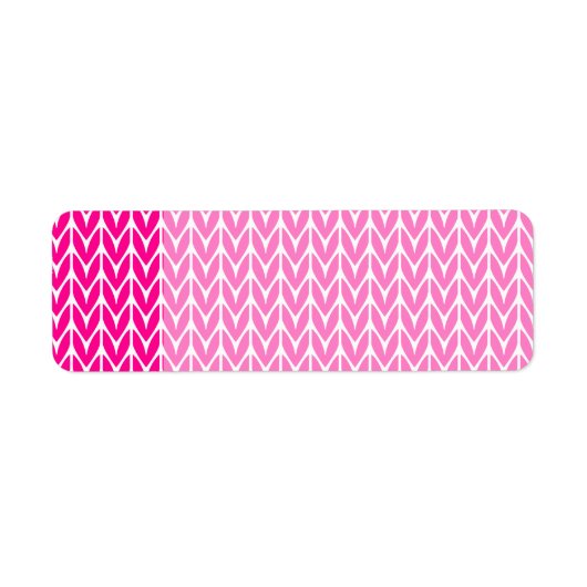 Heet roze garen stijl chevrons breien etiket (Voorkant)