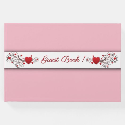 Heet roze gastboek gastenboek (Voorkant)