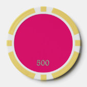 Heet Roze geel 500 gestreepte pokerchip (Voorkant)