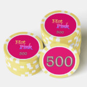 Heet Roze geel 500 gestreepte pokerchip (Opstapeling)