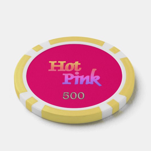 Heet Roze geel 500 gestreepte pokerchip (Enkel)