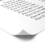 Heet roze geel Floral Weddenschap Schema Poster (Hoek)