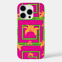 Heet Roze Geo Bloemmotief