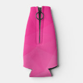 Heet roze geometrisch mesh patroon Monogram Flesjeskoeler (Achterkant)
