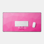 Heet roze geometrisch meshpatroon monogram bureaumat (Keyboard & Muis)