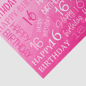 Heet roze geometrisch meshpatroon verjaardag elke  tissuepapier (Detail)