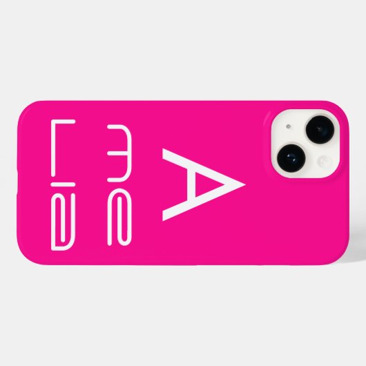 Heet Roze Gepersonaliseerd Monogram Naam Modern Case-Mate iPhone Case (Achterkant (horizontaal))