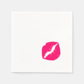 Heet roze gerimpelde lippenstiftvlek servet (Voorkant)