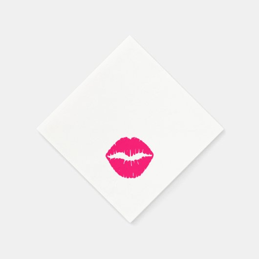 Heet roze gerimpelde lippenstiftvlek servet (Hoek)
