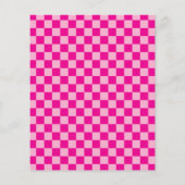 Heet roze geruit vet 21e verjaardag flyer (Achterkant)