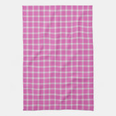 Heet Roze Geruite Gingham Plaid Theedoek (Verticaal)